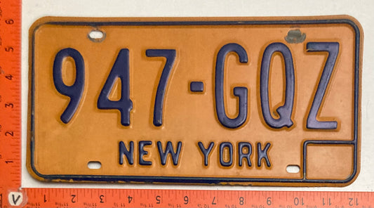1973 New York #947-GQZ Passenger License Plate