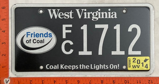 2014 West Virginia #F/C 1712 Passenger License Plate