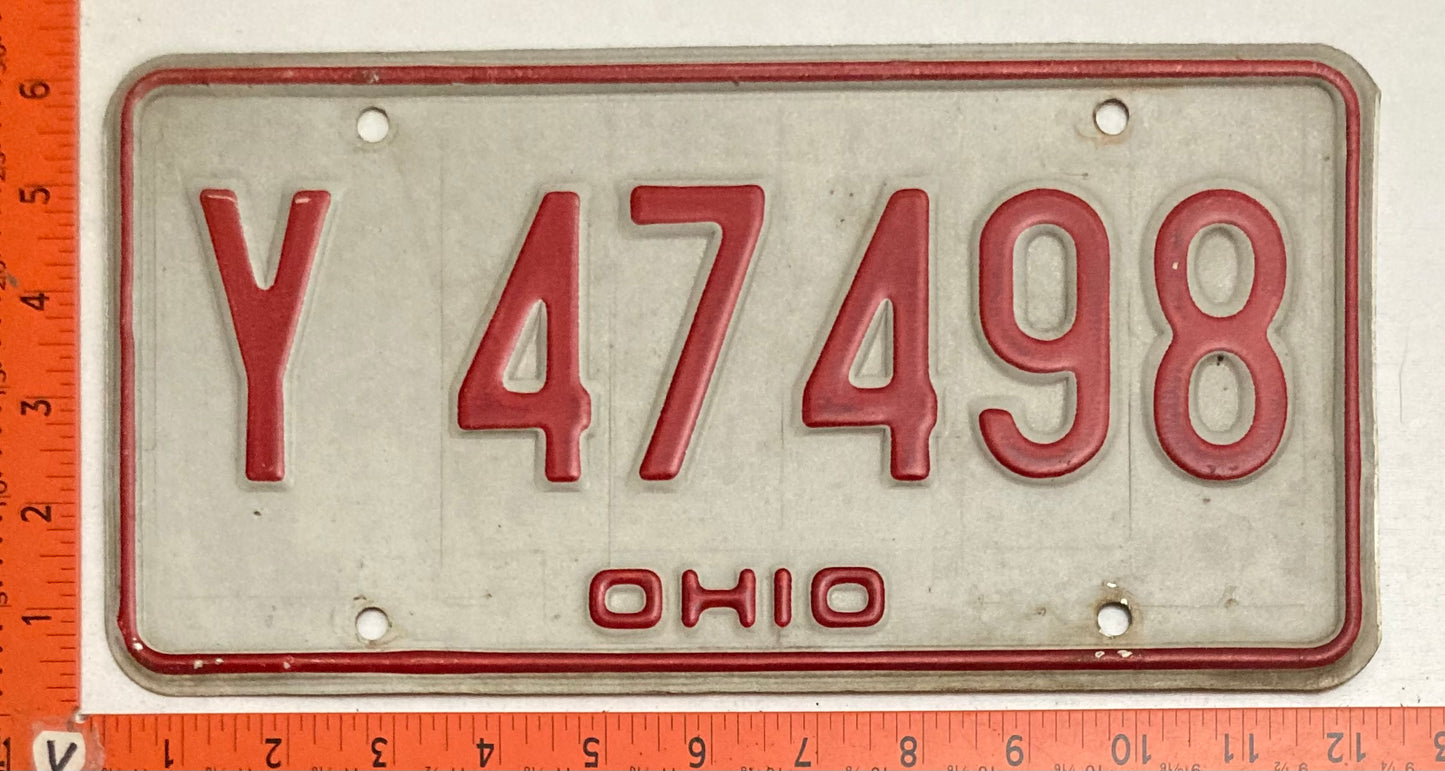 1980 Ohio #Y 47498 Passenger License Plate