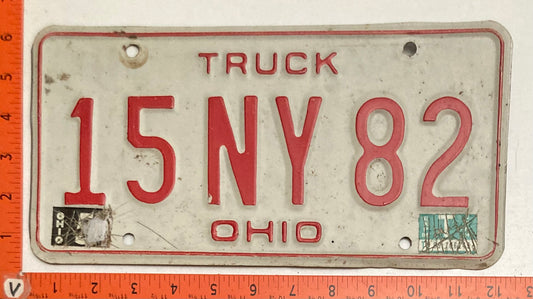 1986 Ohio #15 NY 82 Truck License Plate