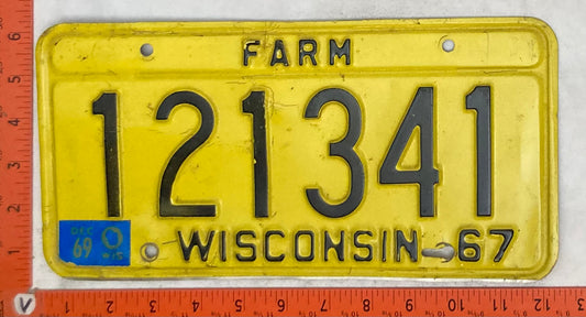 1969 Wisconsin #121341 Farm License Plate