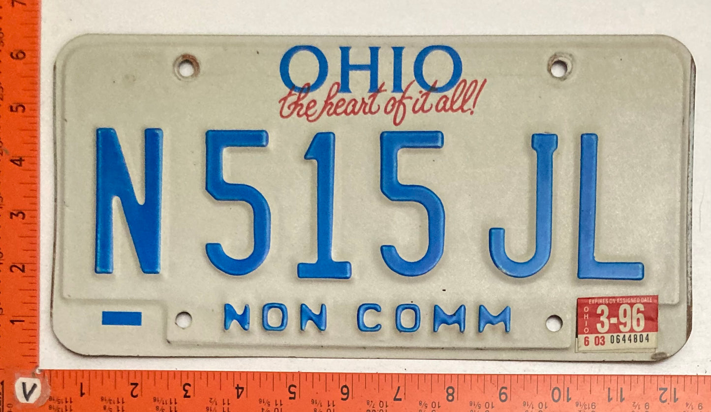 1996 Ohio #N515 JL Non-Commerial Truck License Plate