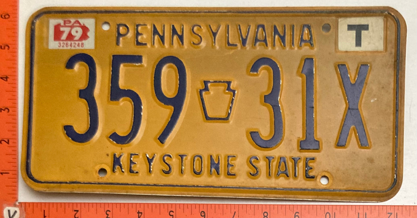 1979 Pennsylvania #359 31X Passenger License Plate