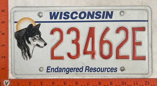 Undated Wisconsin #23462E Passenger License Plate