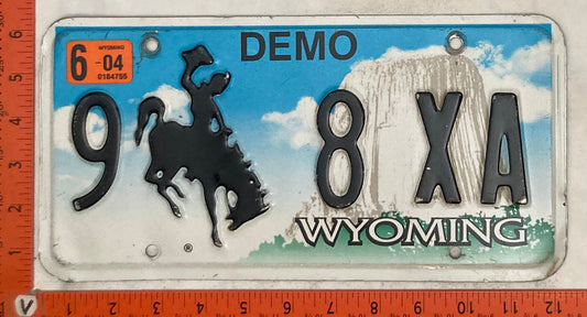 2004 Wyoming #9 8 XA Dealer Demo License Plate