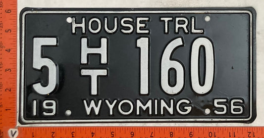 1956 Wyoming #5 H/T 160House Trailer License Plate