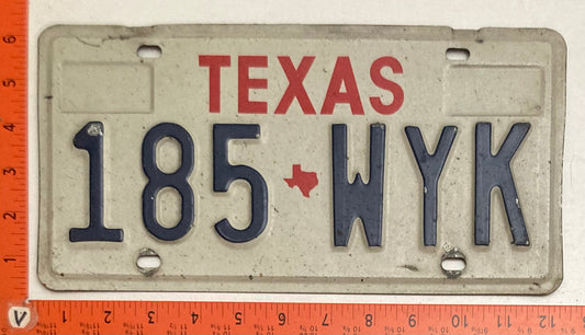 1994 Texas #185 WYK Passenger License Plate