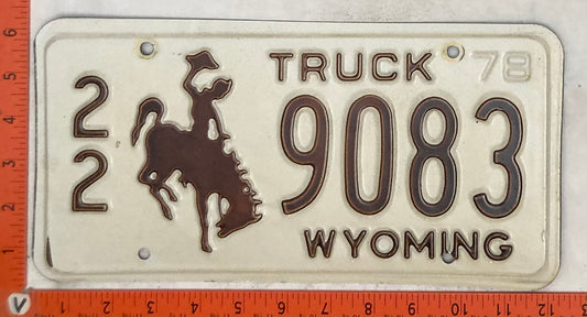 1978 Wyoming #2/2 9083 Truck License Plate