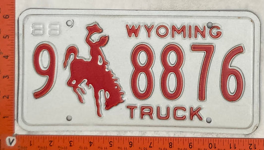 1988 Wyoming #9 8876 Truck License Plate
