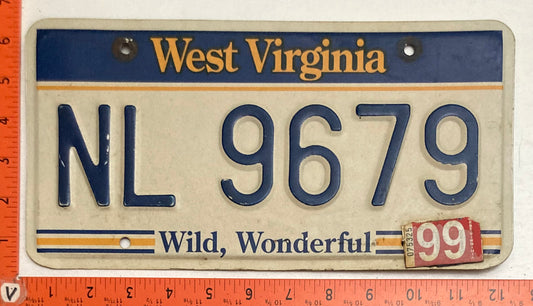 1999 West Virgina #NL 9679 Passenger License Plate
