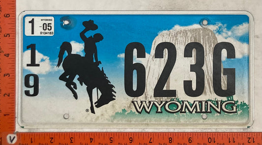 2005 Wyoming #1/9 623 G Passenger License Plate