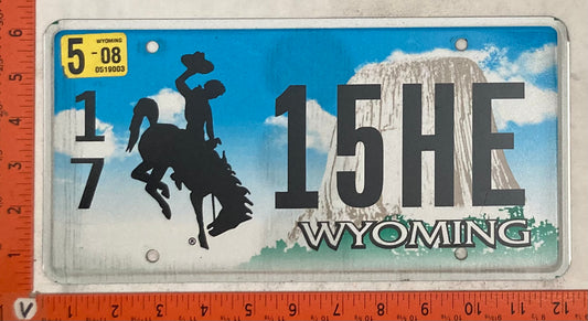 2008 Wyoming #1/7 15HE Passenger License Plate