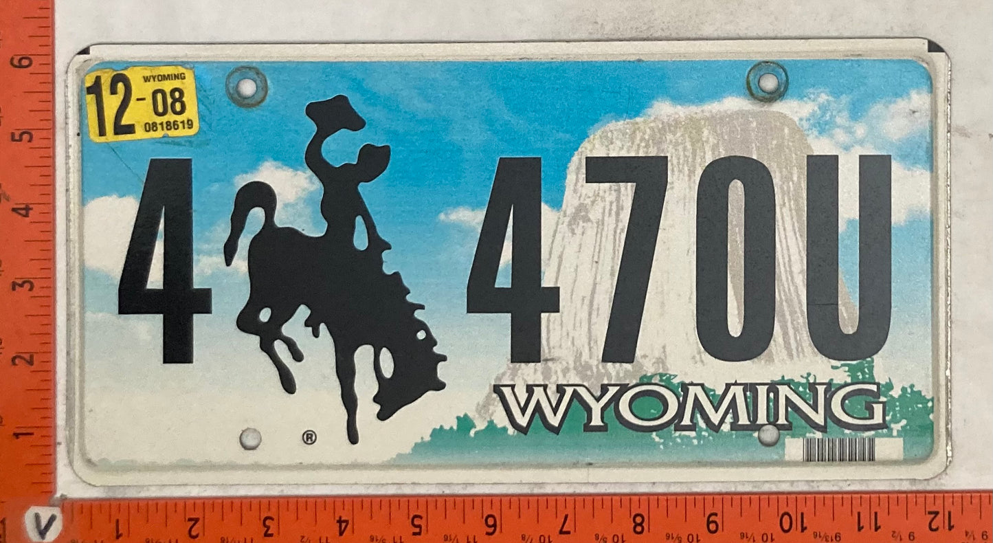 2008 Wyoming #4 470U Passenger License Plate