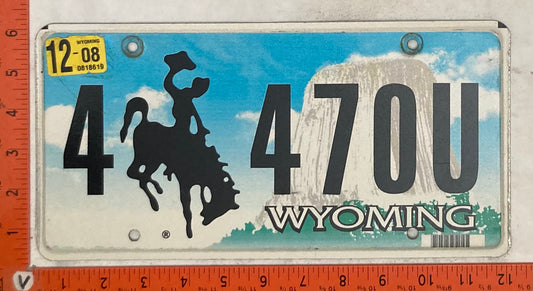 2008 Wyoming #4 470U Passenger License Plate