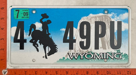 2009 Wyoming #4 49PU Passenger License Plate