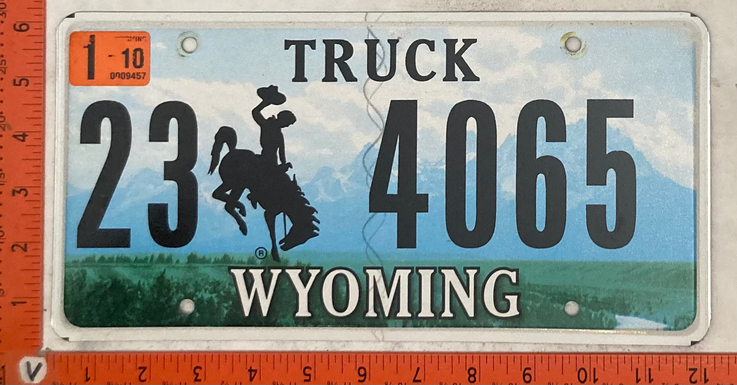 2010 Wyoming #23 4065 Passenger License Plate