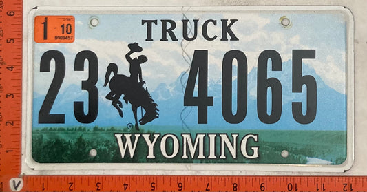 2010 Wyoming #23 4065 Passenger License Plate