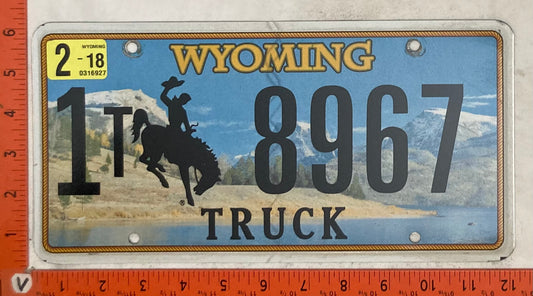 2018 Wyoming #1/T 8967 Truck License Plate