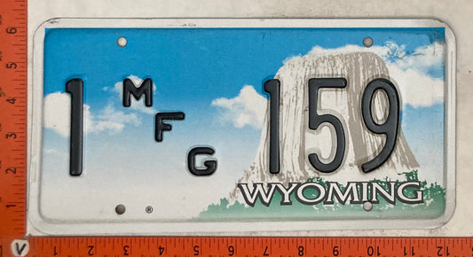 Undated Wyoming #1 M/F/G 159 Manufacturer License Plate