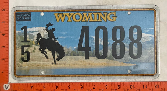 Undated Wyoming #1/5 4088 Passenger License Plate