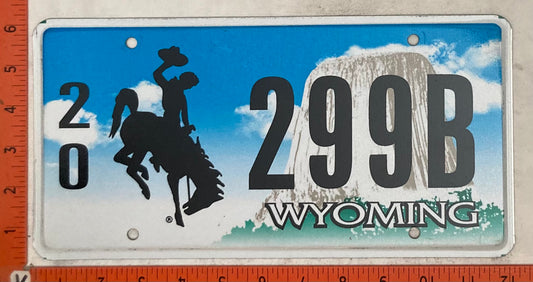 Undated Wyoming #2/0 299B Passenger License Plate