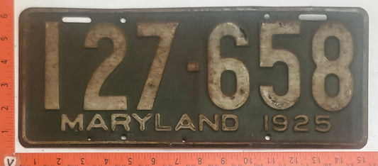 1925 Maryland #127-658 Passenger License Plate