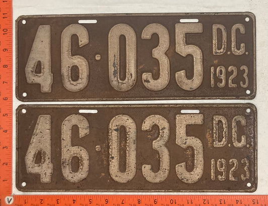 1923 Washington, DC #46-035 Passenger License Plate (Pair)