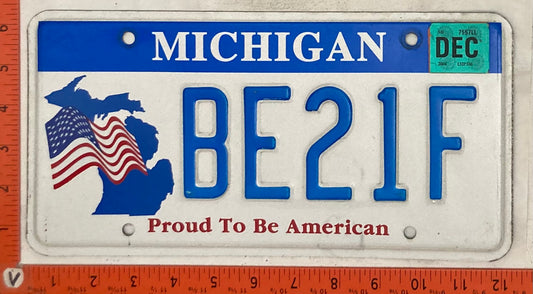 2004 Michigan #BE21F Passenger License Plate