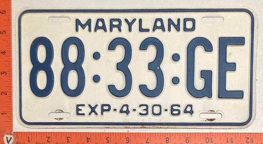1964 Maryland #88:33:GE Truck License Plate