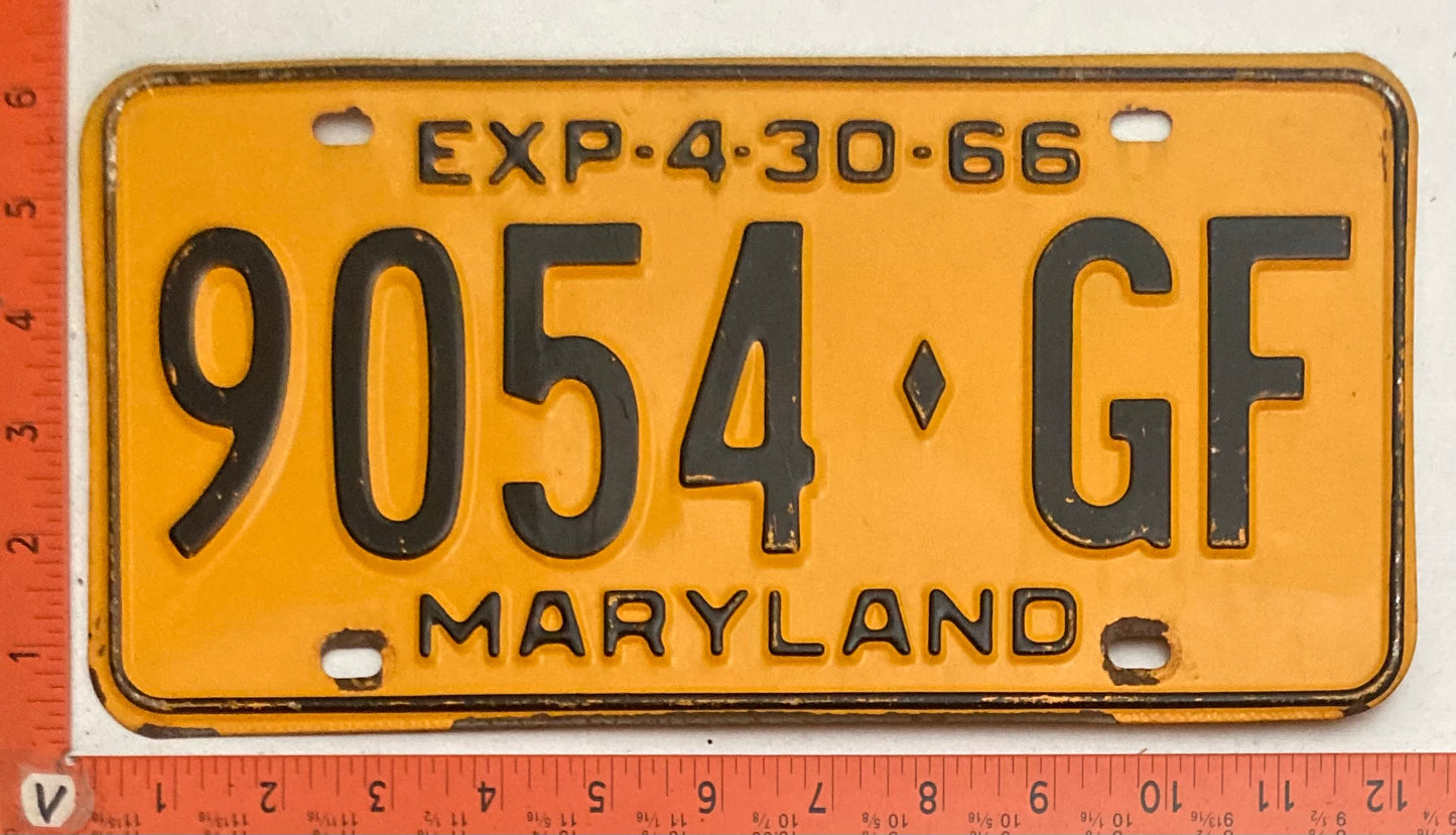 1966 Maryland #9054-GF Truck License Plate