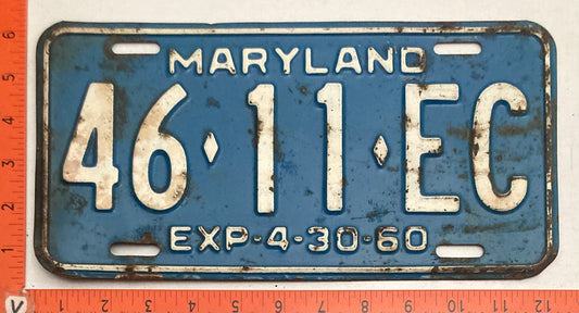 1960 Maryland #46-11-EC Truck license plate (Crafter)
