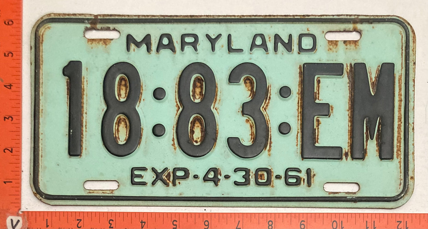 1961 Maryland #18:83:EM Truck license plate (Crafter)