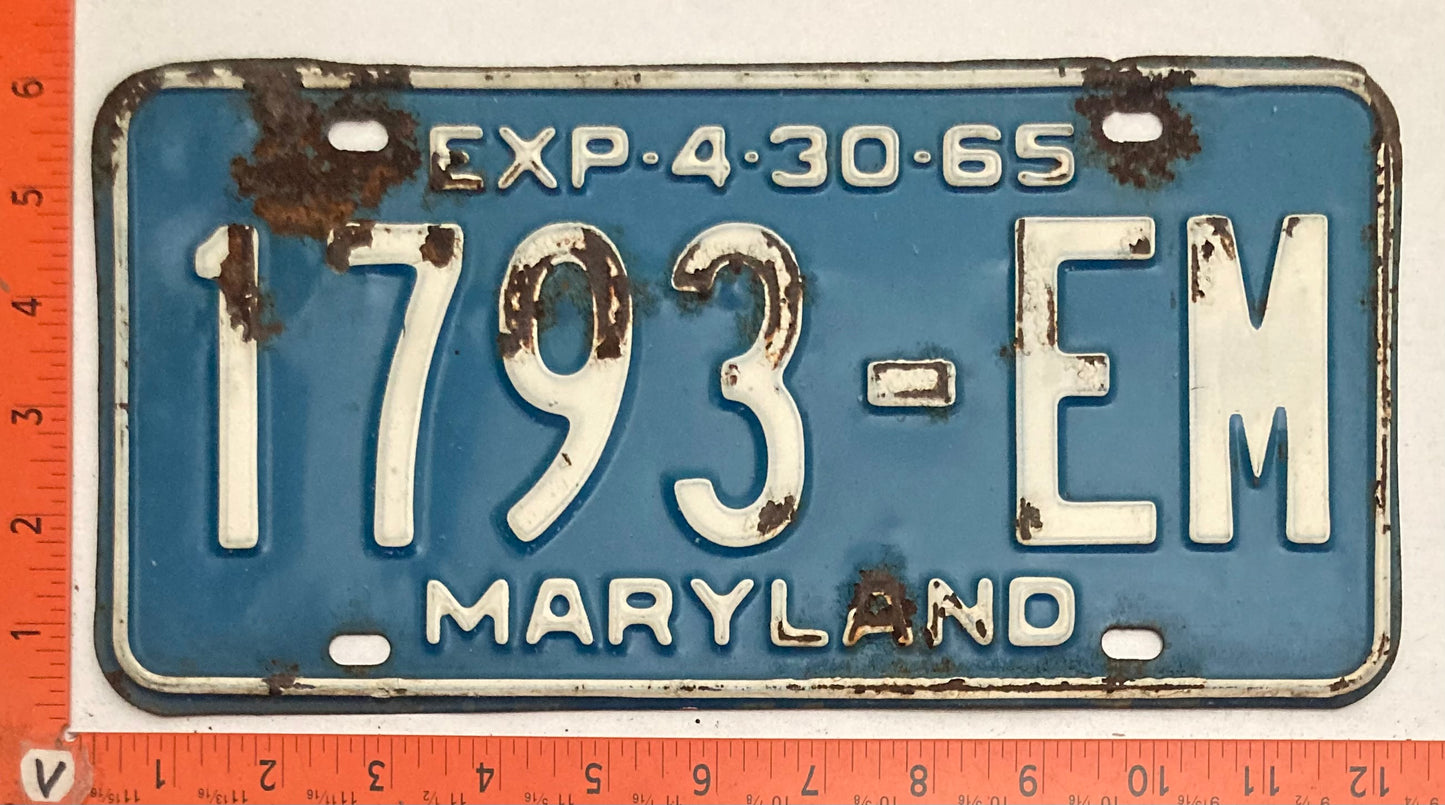 1965 Maryland #1793-EM Truck license plate (Crafter)