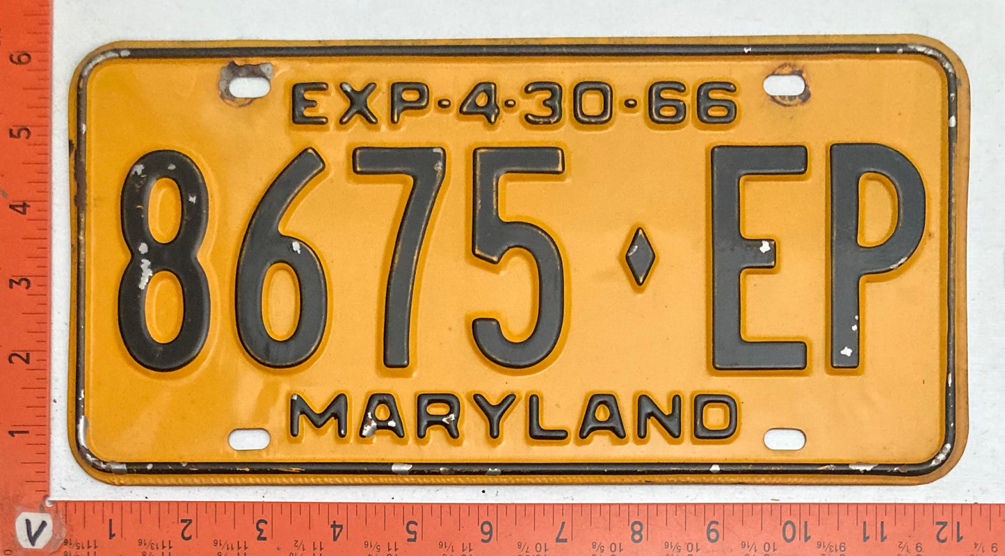 1966 Maryland #8675-EP Truck License Plate