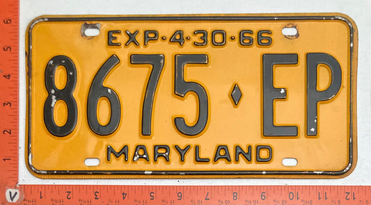 1966 Maryland #8675-EP Truck License Plate