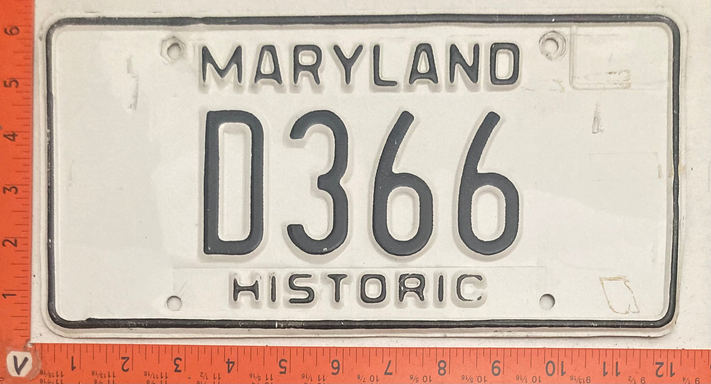 1981 Maryland #D366 Historic License Plate