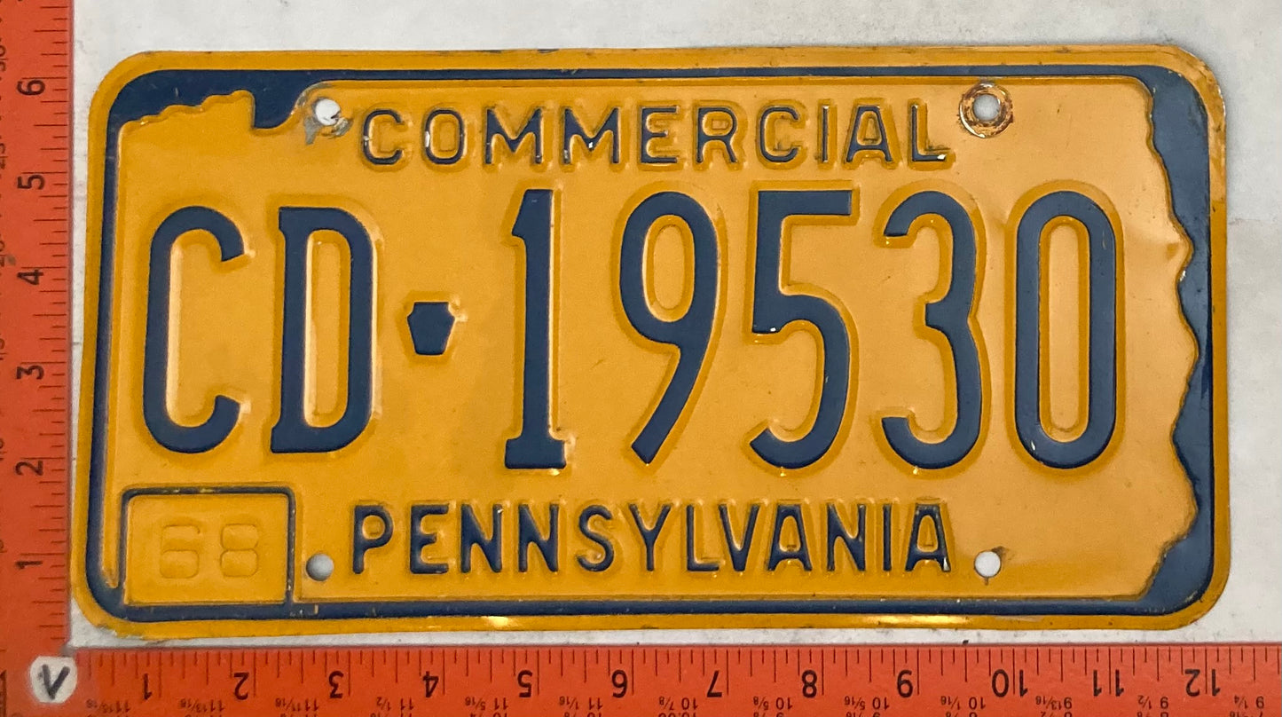 1968 Pennsylvania #CD-15530 Commercial License Plate