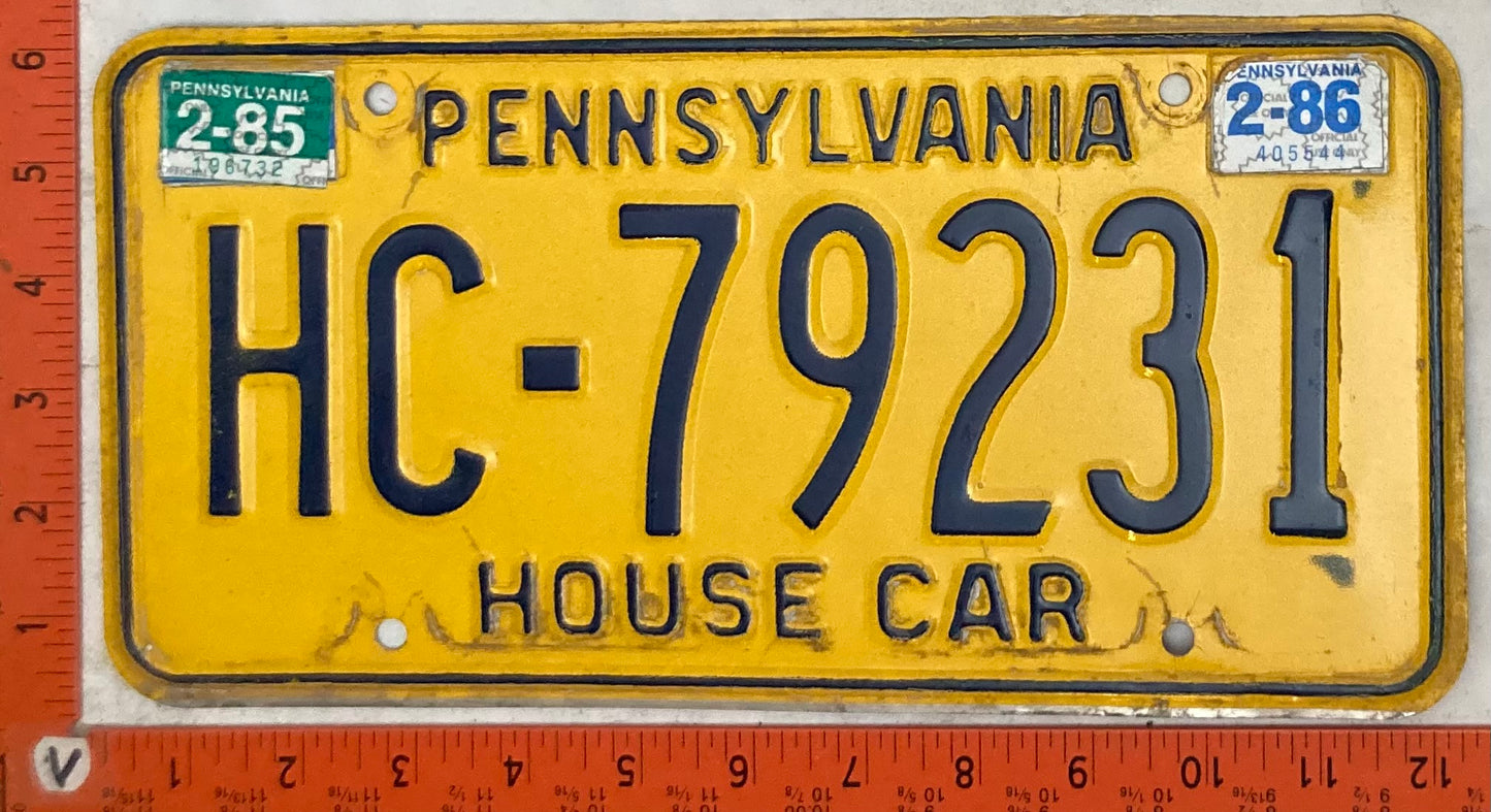 1986 Pennsylvania #HC-79231 House Car License Plate