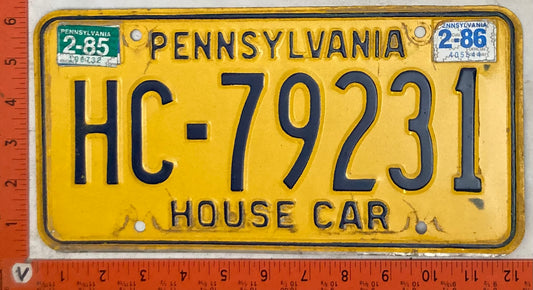 1986 Pennsylvania #HC-79231 House Car License Plate