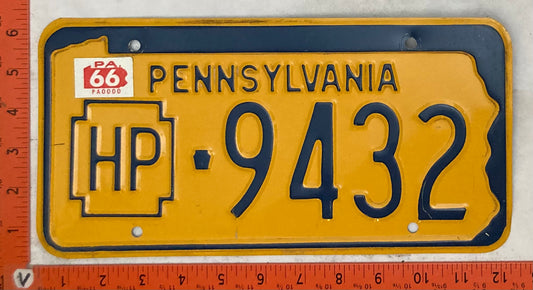 1966 Pennsylvania #HP-9432 Handicapped Passenger License Plate