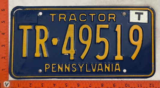 1971 Pennsylvania #TR-49519 Tractor License Plate