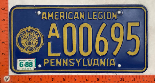 1988 Pennsylvania #A/L 00695 Passenger License Plate