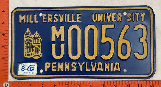 2002 Pennsylvania #M/U 00563 Passenger License Plate