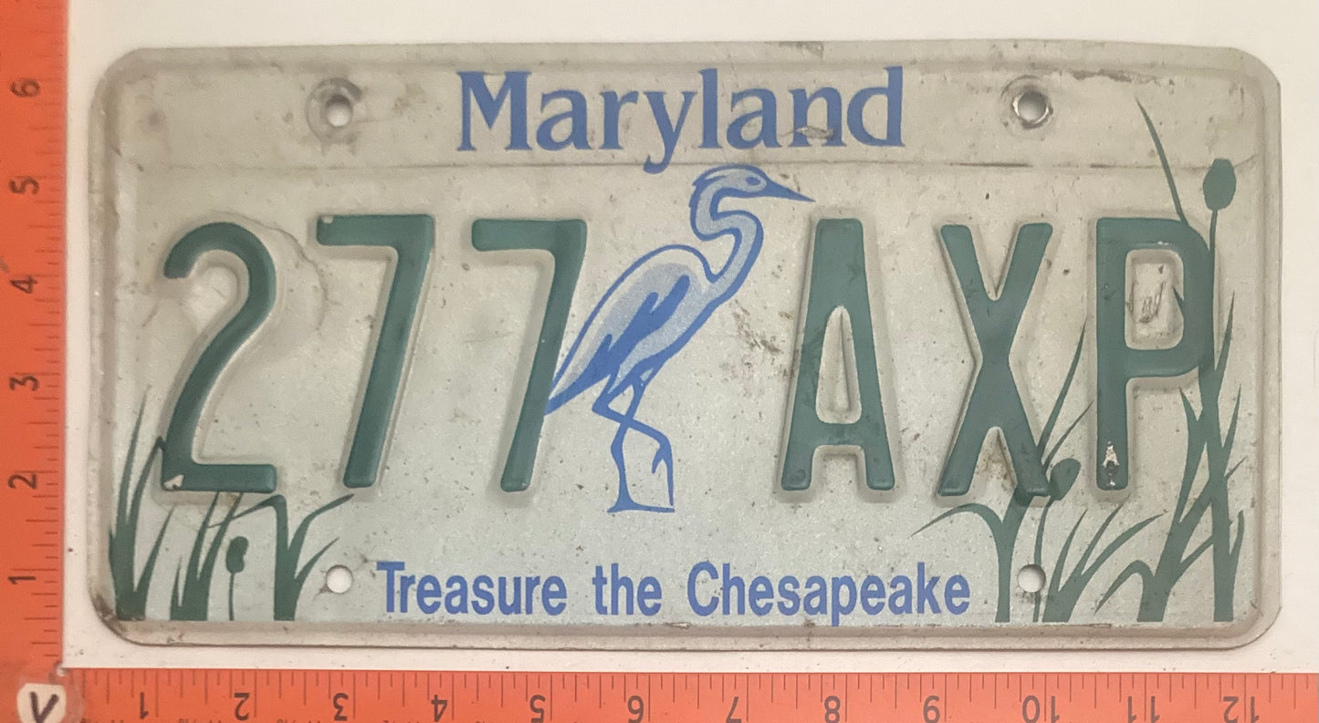 Maryland #277 AXP Treasure the Chesapeake Passenger License Plate