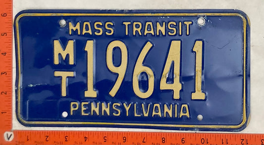 Undated Pennsylvania #M/T 19641 Mass Transit License Plate