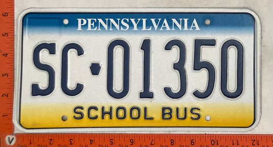 Undated Pennsylvania #SC-01350 School Bus License Plate