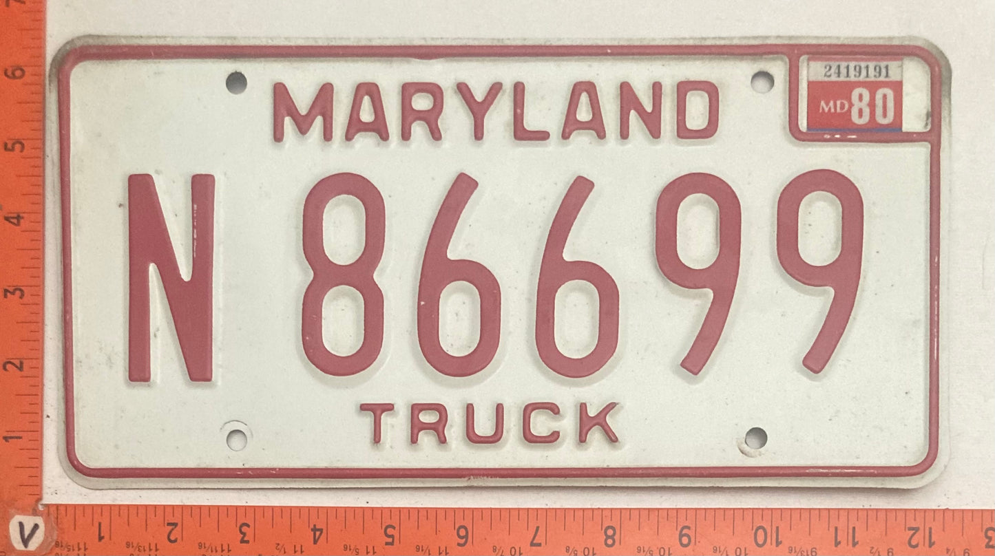 1980 Maryland #N 86699 Truck License Plate