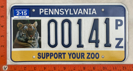2015 Pennsylvania #00141 P/Z Passenger License Plate