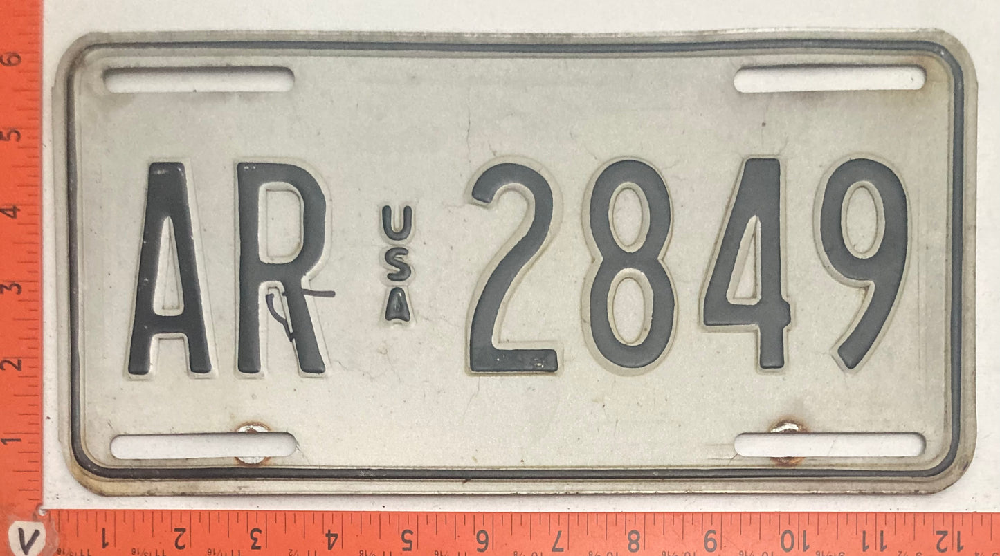 Undated U.S. Army Germany #AR 2849 Passenger License Plate