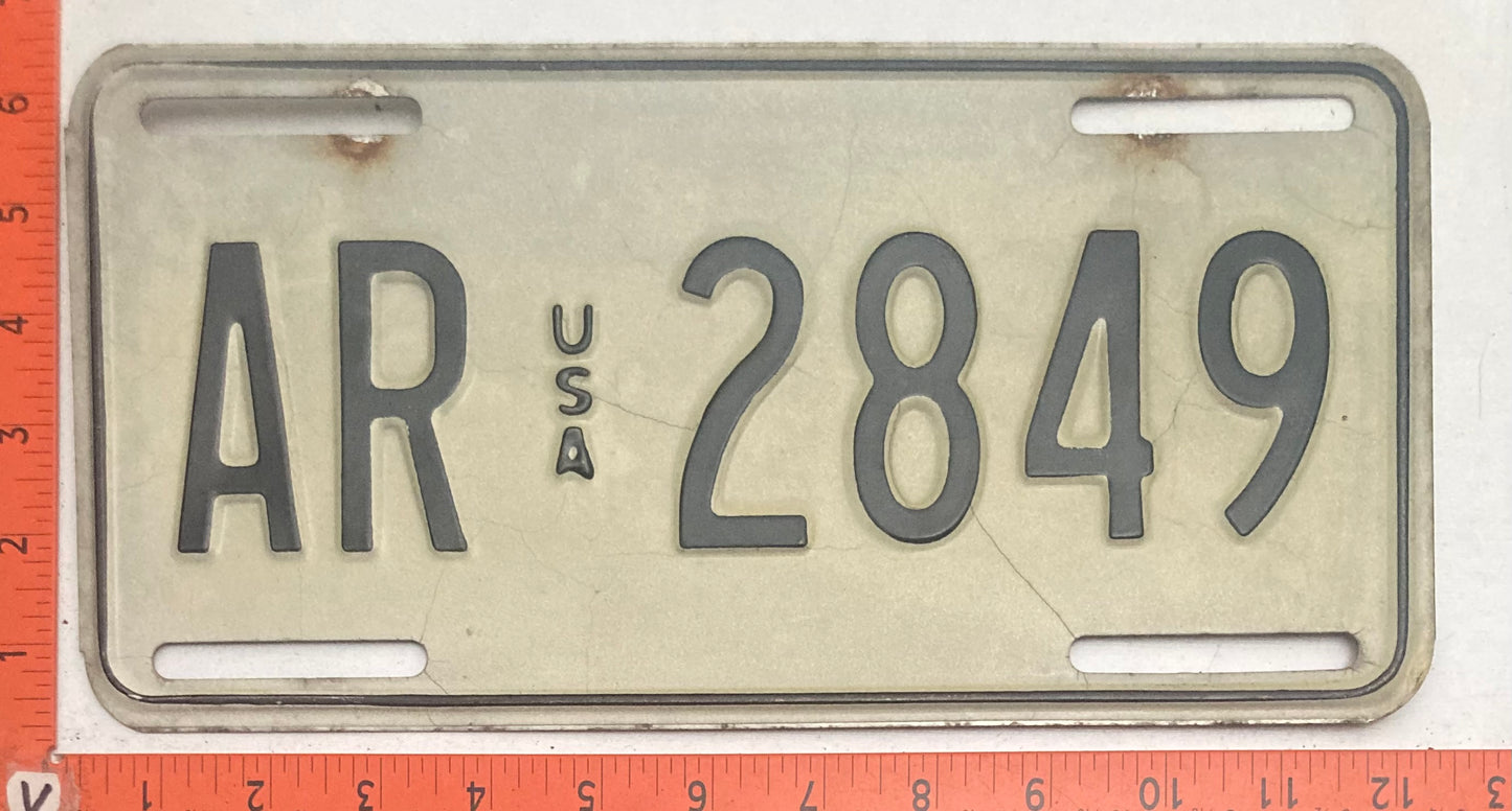 Undated U.S. Army Germany #AR 2849 Passenger License Plate